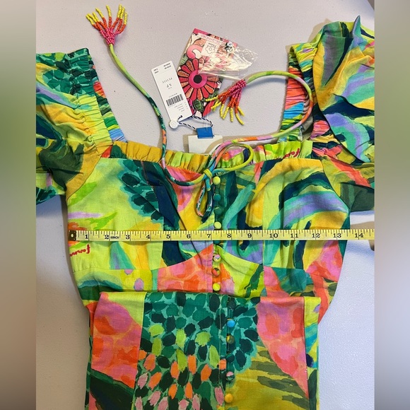 NWT Farm Rio Printed Puff-Sleeve Dress - Picture 4 of 5